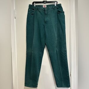 Vintage 80’s men’s IOU Sz: 40M High Waist Green Slight Taper Jeans. 5 pockets.